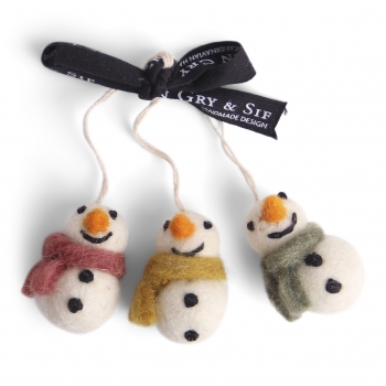 Mini Snowmen Colorful - set of 3